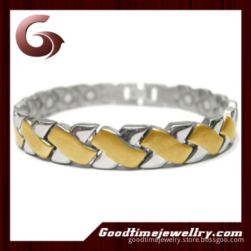 Oblique Line Magnetic Stainless Steel Bracelet (GSB-080)